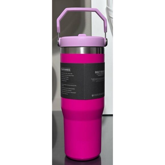 Stanley Ice Flow Flip Straw Tumbler 30oz, CAMELIA PINK - Picture 2 of 4